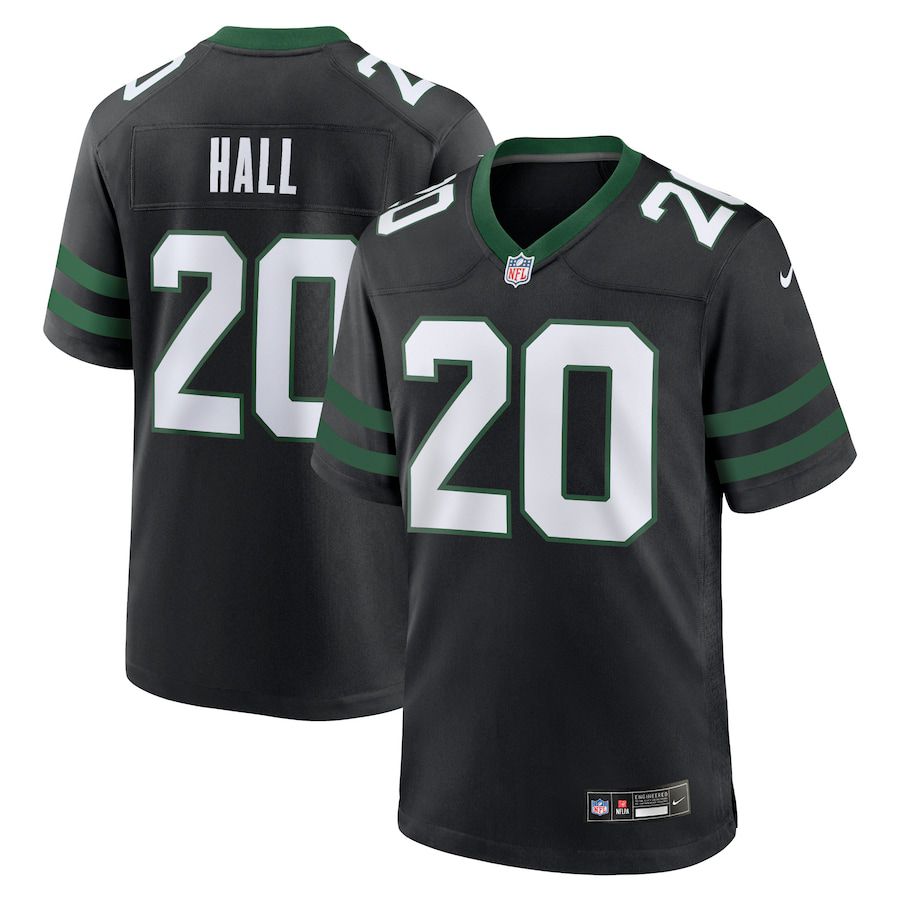 Men New York Jets #20 Breece Hall Nike Legacy Black Alternate Game NFL Jersey->new york jets->NFL Jersey